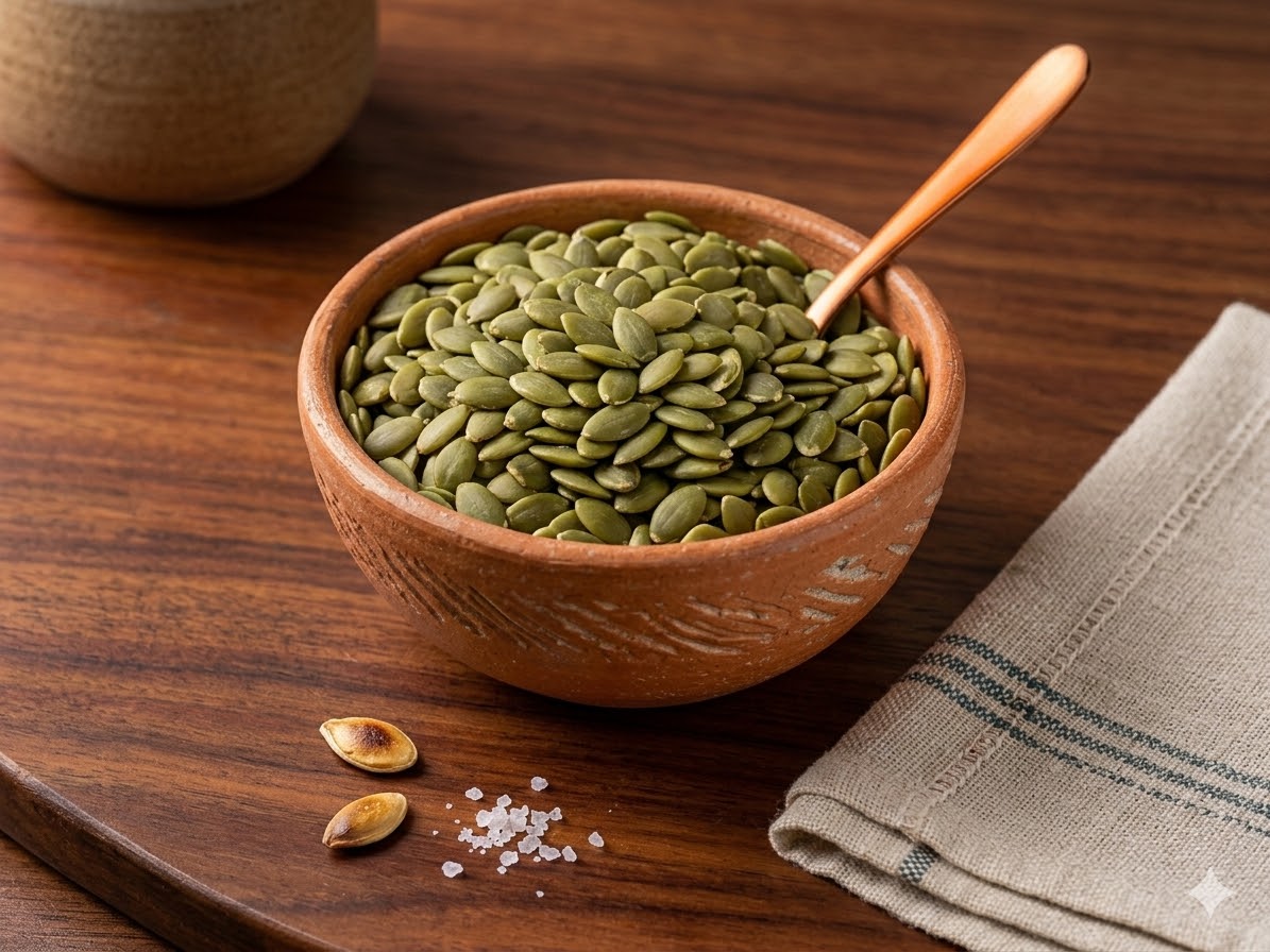 Semillas de calabaza artesanales Zen Zucca en bowl de madera